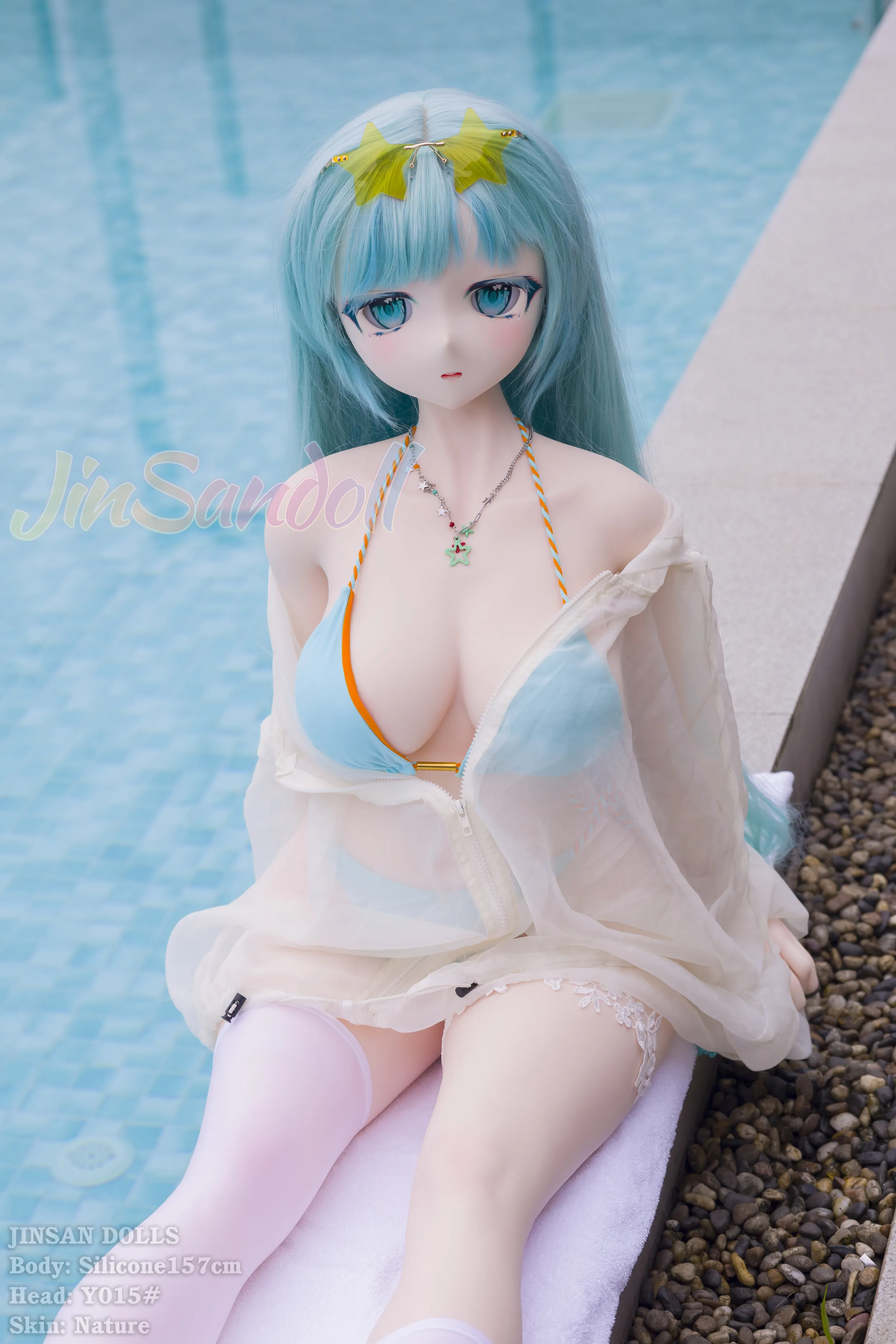 157cm (5ft2) E-Cup Patung Cinta Anime Hidup Silikon Patung Seks Kepala #Y015